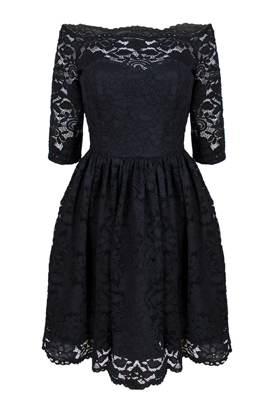 Czarna sukienka koronkowa Cleo